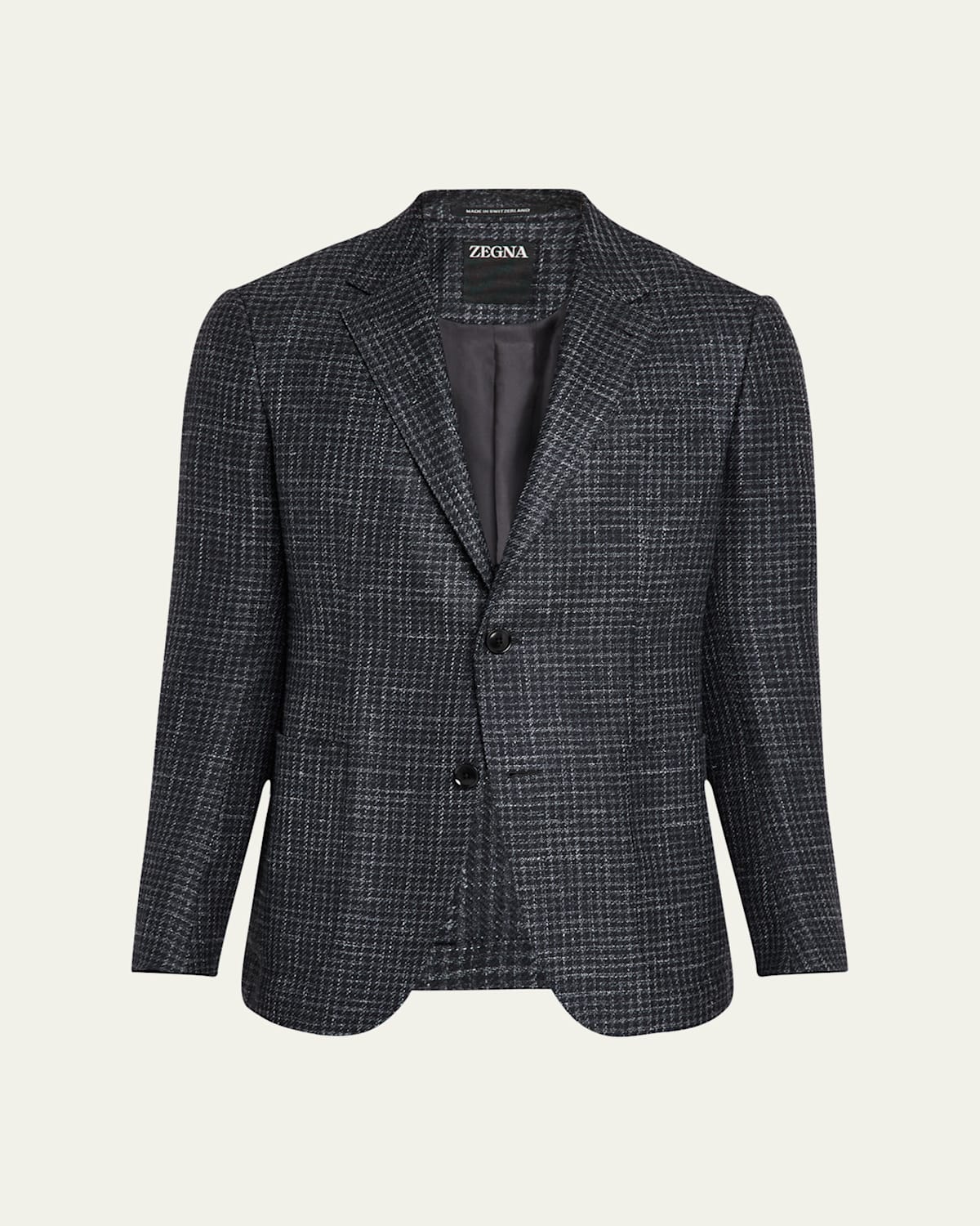 Zegna Men's Check Sport Coat In Dk Gry Ck