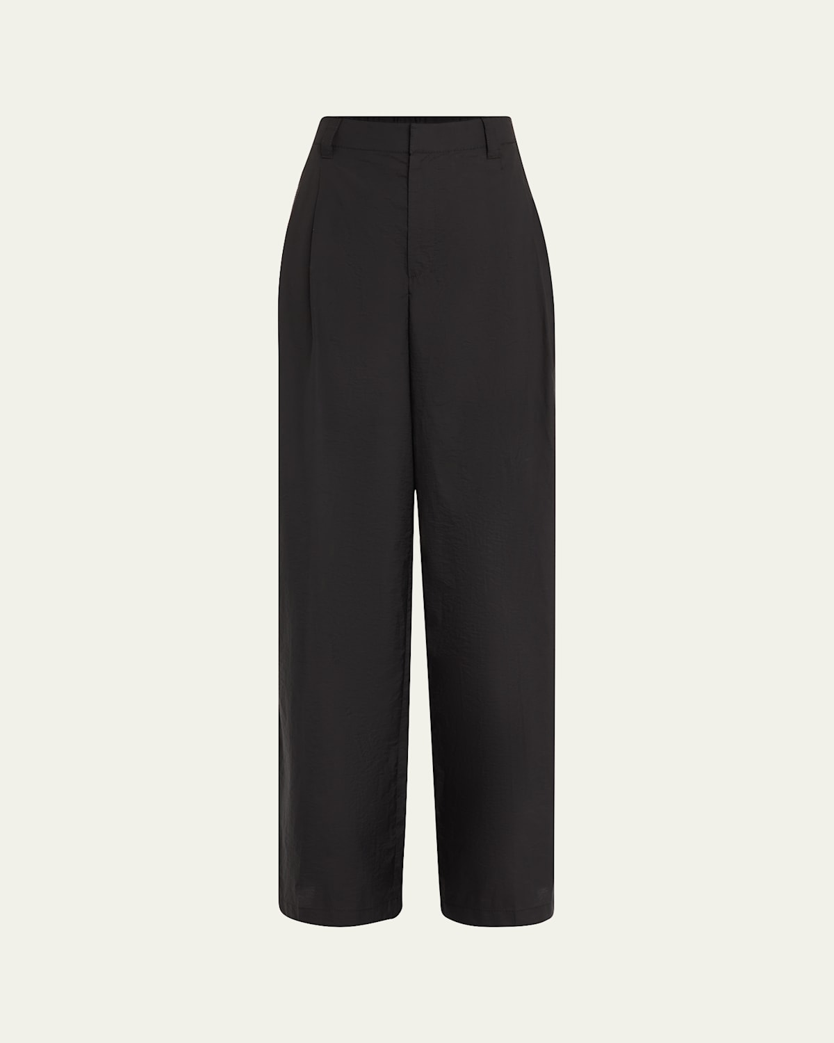 Brunello Cucinelli Techno Cotton Poplin Pleated Wide-leg Sartorial Pants In Black