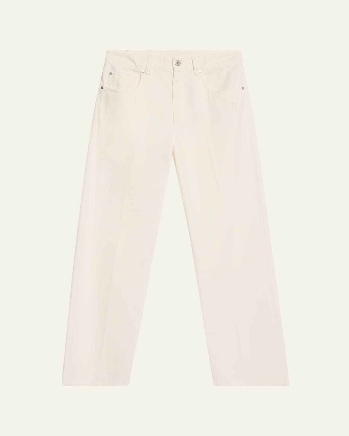 Brunello Cucinelli Contemporary Garment Dye Denim Pants With Sartorial Touch In Natural