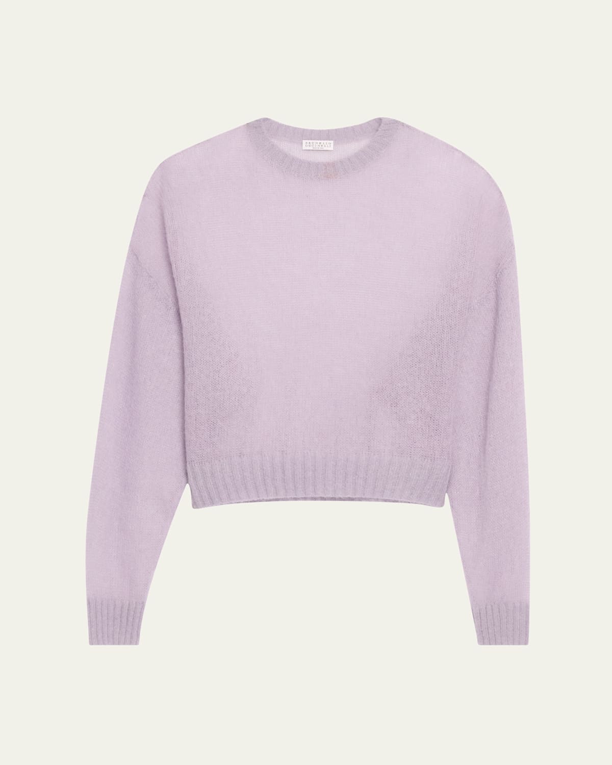 Brunello Cucinelli Mohair Shetland Gauze Knit Sweater In Purple Ash