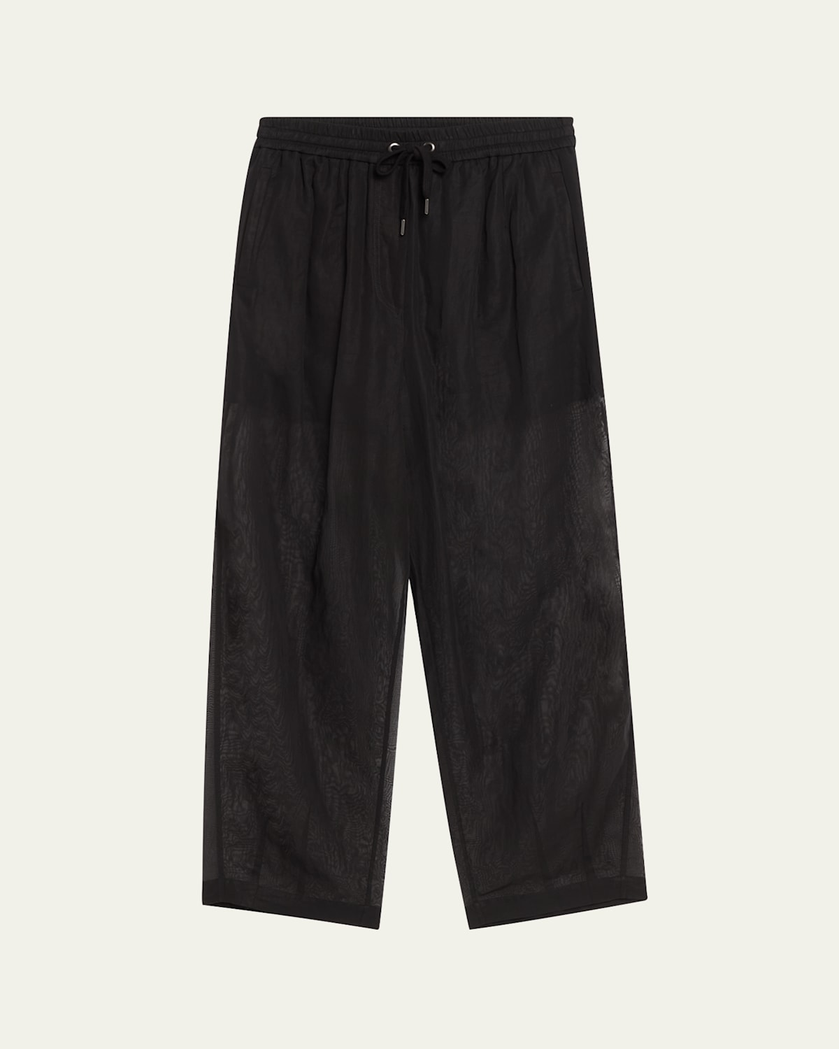 Brunello Cucinelli Drawstring Cotton Gauze Track Pants In Black