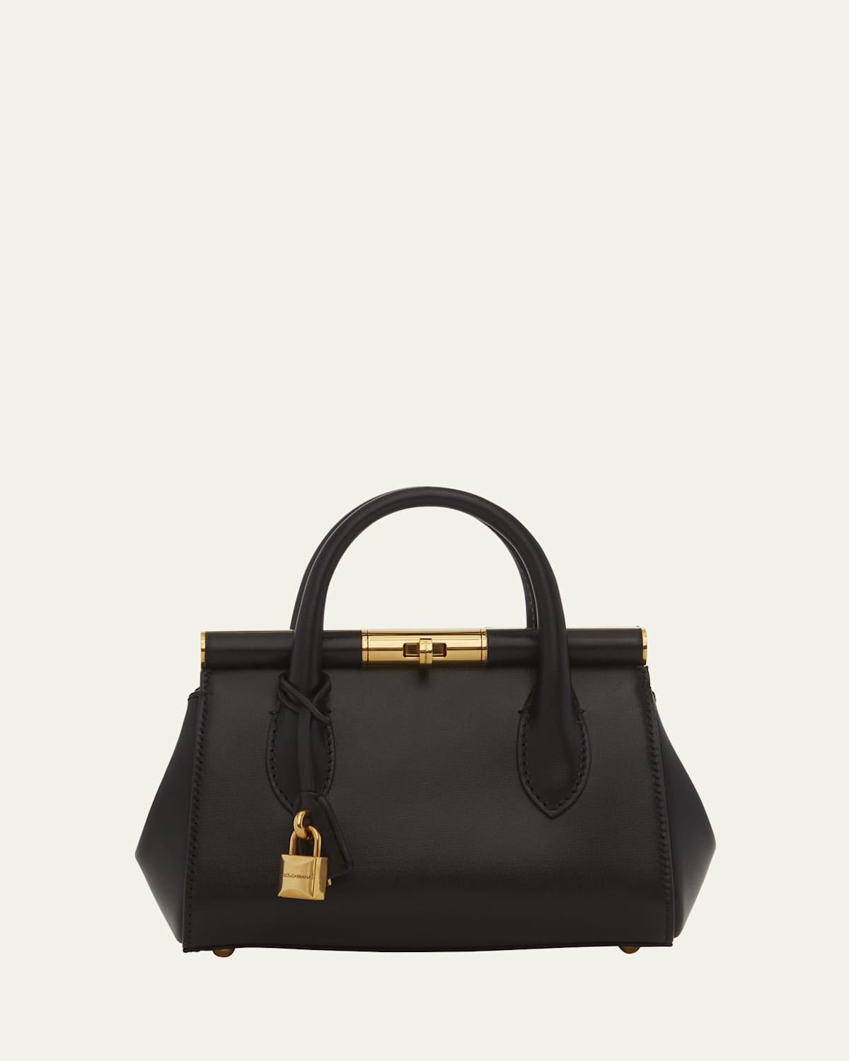 Dolce & Gabbana Marlene Small Leather Top-handle Bag With Chain Strap In Nero