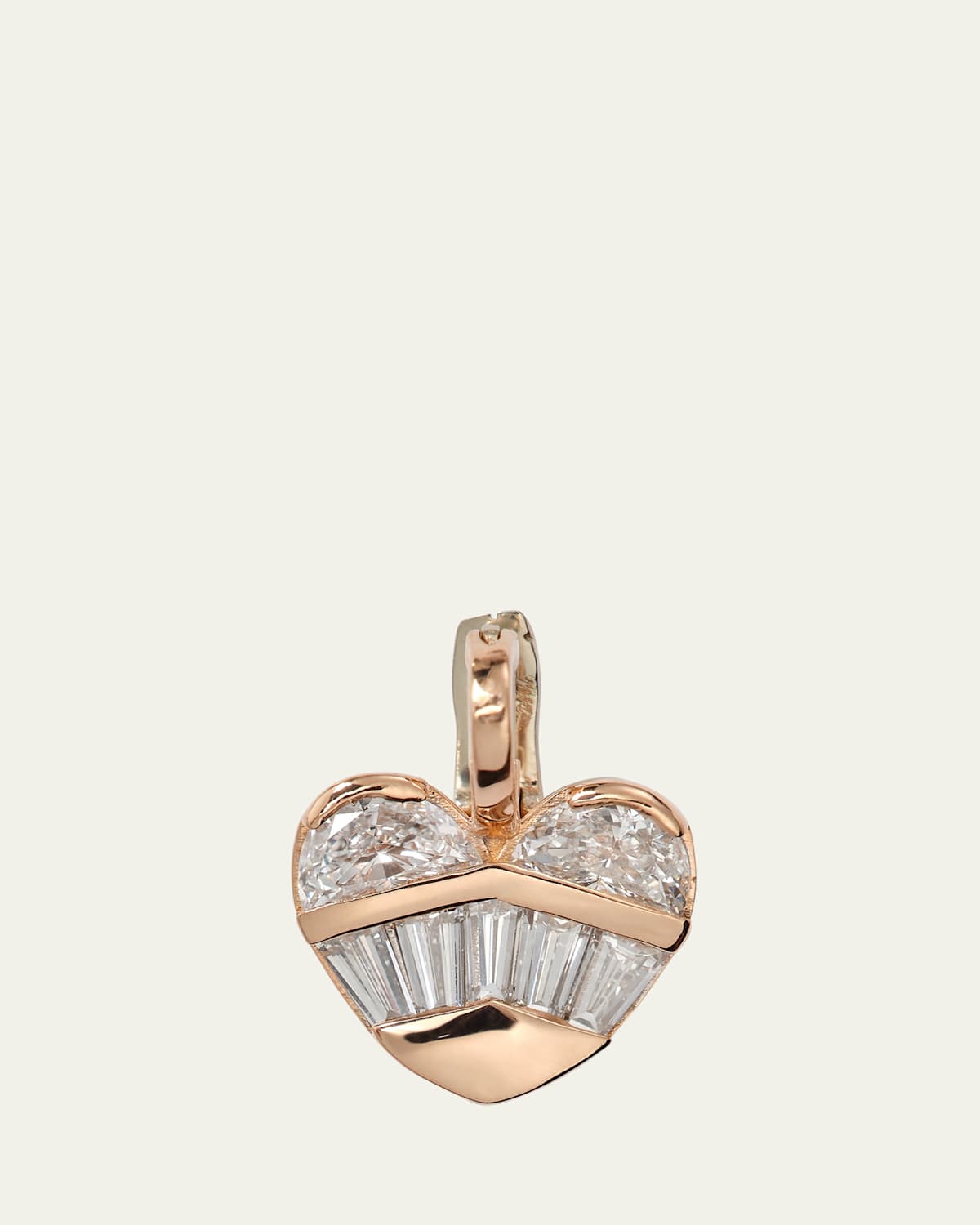 20K Rose Gold Small Strapped Heart Diamond Pendant