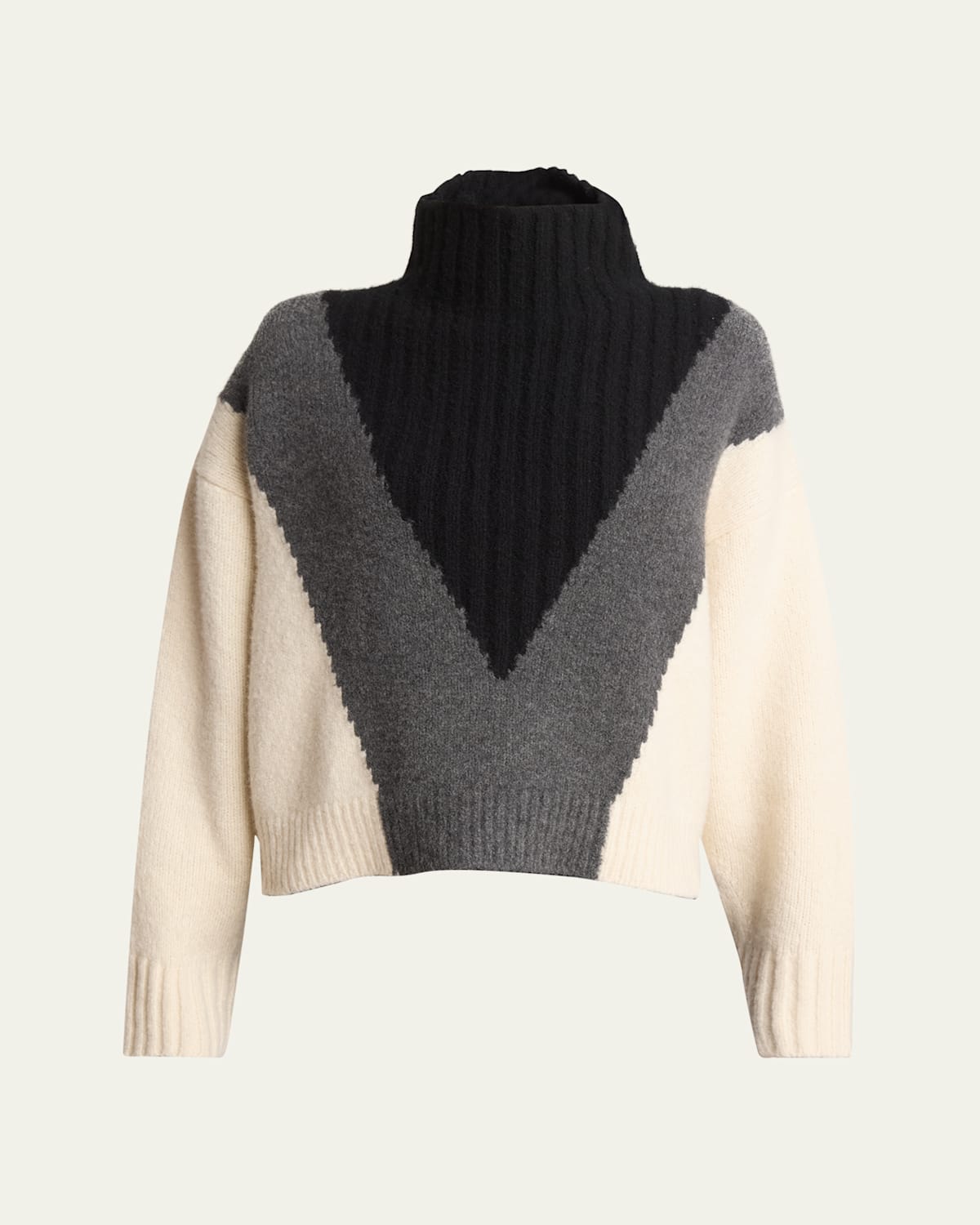 PROENZA SCHOULER ALMA GRAPHIC CASHMERE TURTLENECK SWEATER 