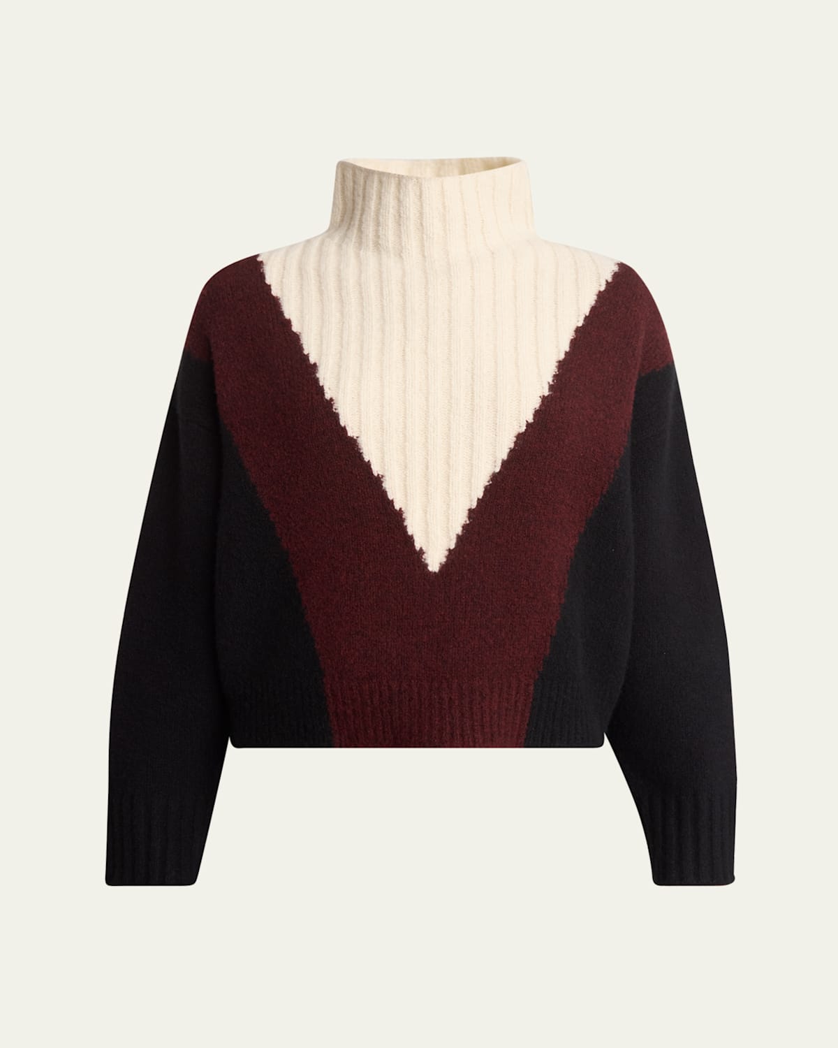 Shop Proenza Schouler Alma Graphic Cashmere Turtleneck Sweater In Red Multi