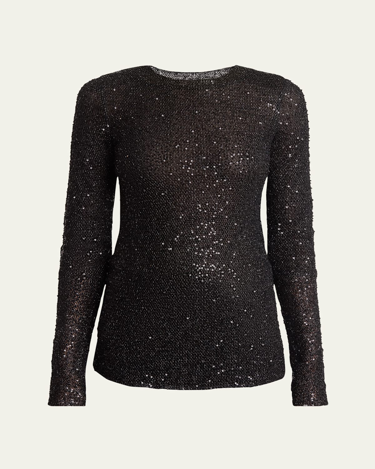 Proenza Schouler Sophie Long-sleeve Sequin Top In Black