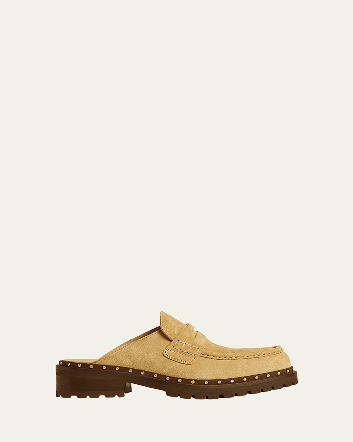 Jerry Rock Suede Penny Loafer Mules
