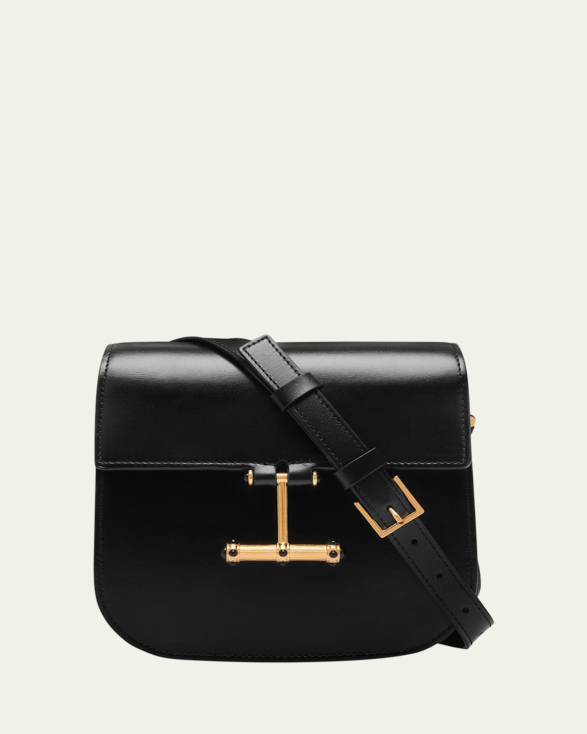 Tom Ford Tara Mini Flap Crossbody Bag In Leather In Black