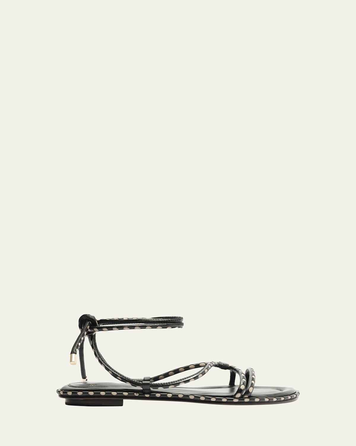 Donna Self-Tie Leather Flat Sandals
