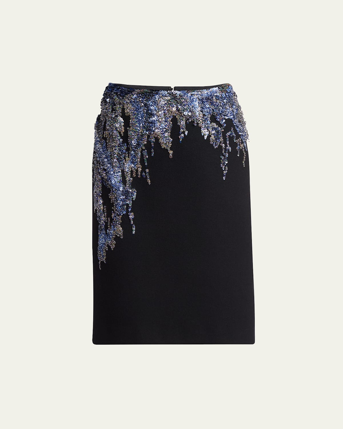 Dries Van Noten Samba Sequin Embroidered Crepe Skirt In Black