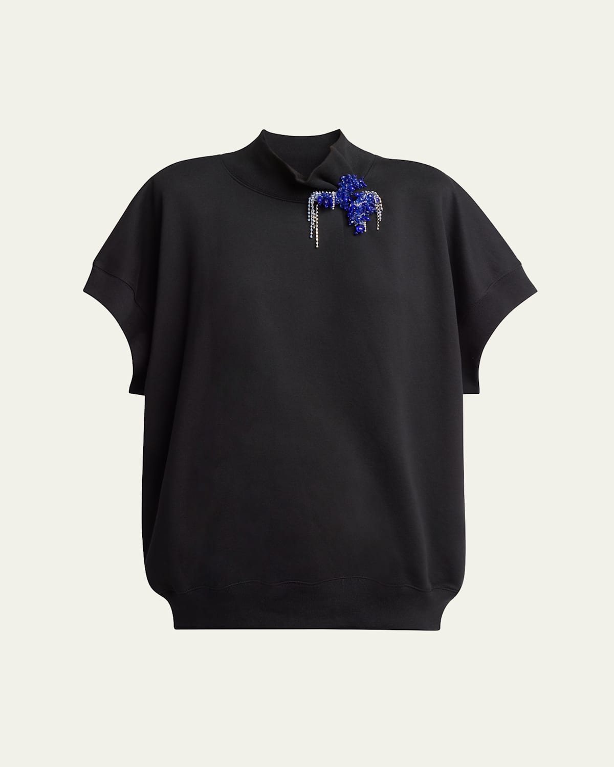 Halovara Embellished Short-Sleeve Sweater