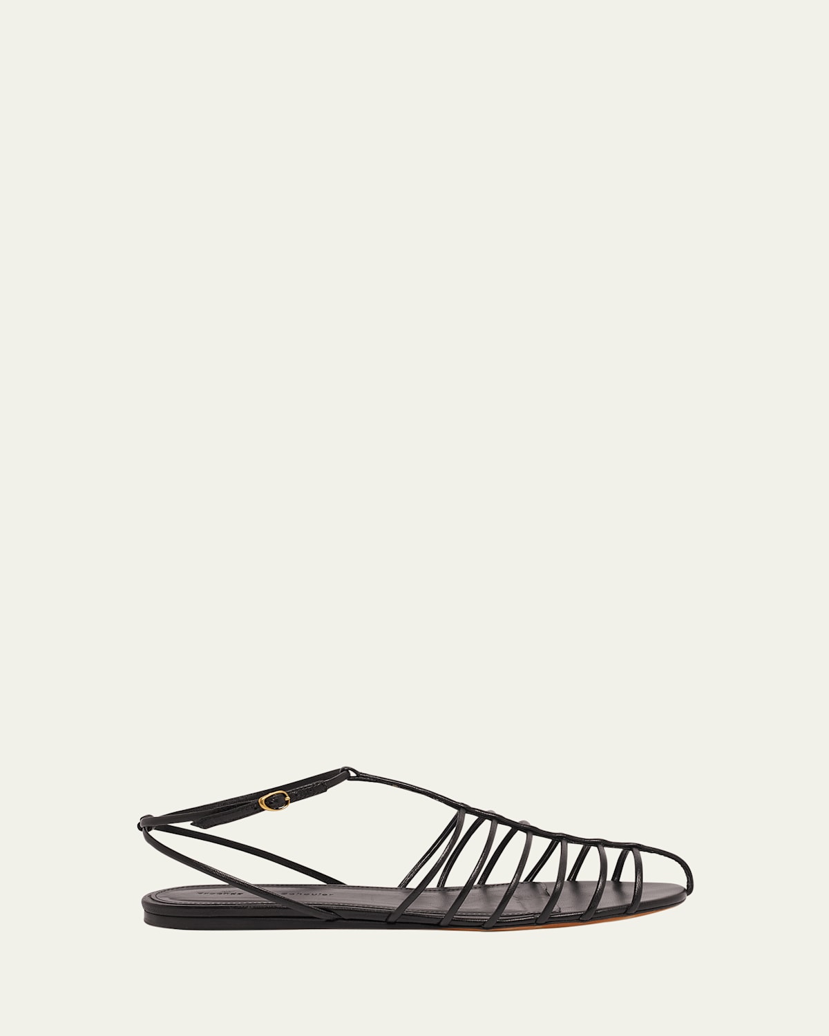 Shop Proenza Schouler Tee Leather Caged Gladiator Sandals In Black