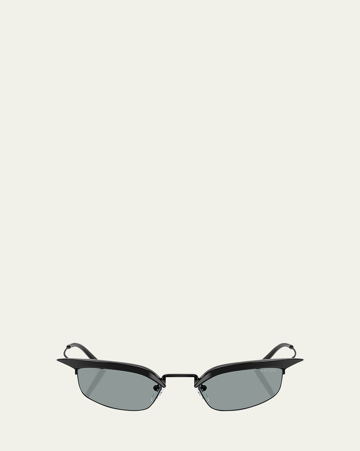 Prada B50s Rectangle Metal Sunglasses In Black