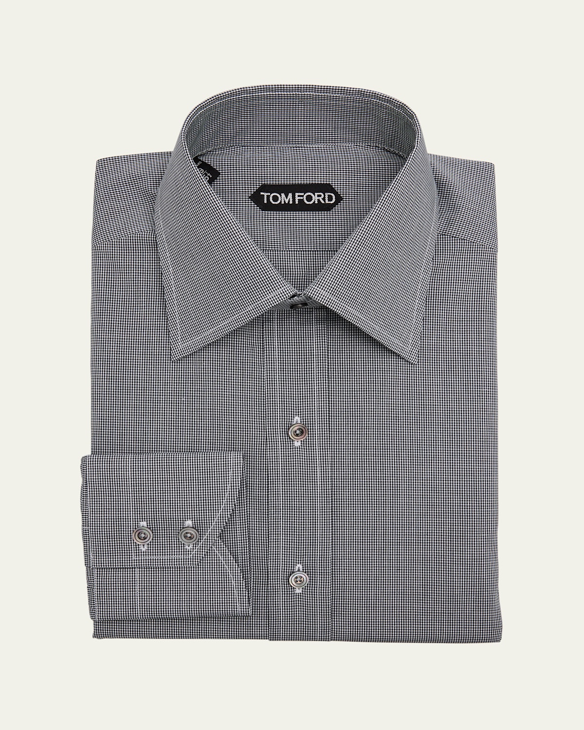 TOM FORD MEN'S MICRO-GINGHAM CLASSIC FIT DRESS SHIRT