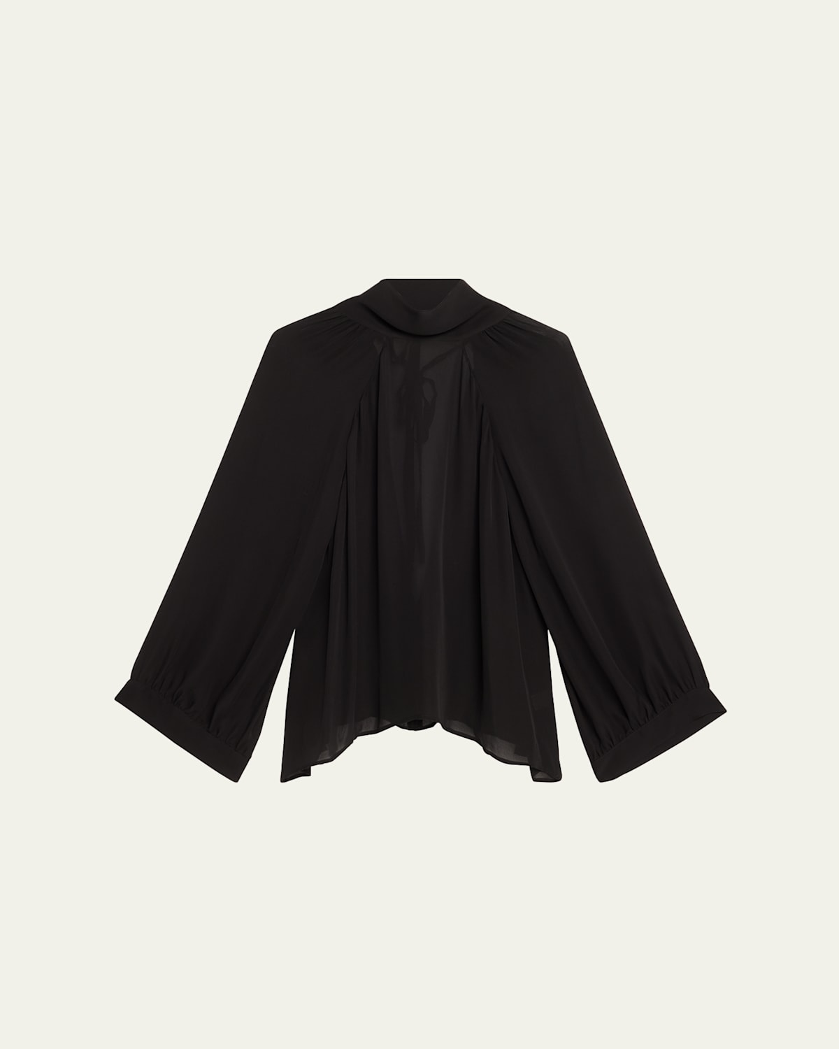 Nili Lotan Elianna Cutout Pleated Silk Blouse In Black