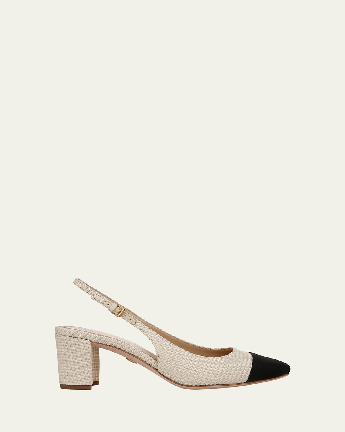 Cecile Bicolor Cap-Toe Slingback Pumps
