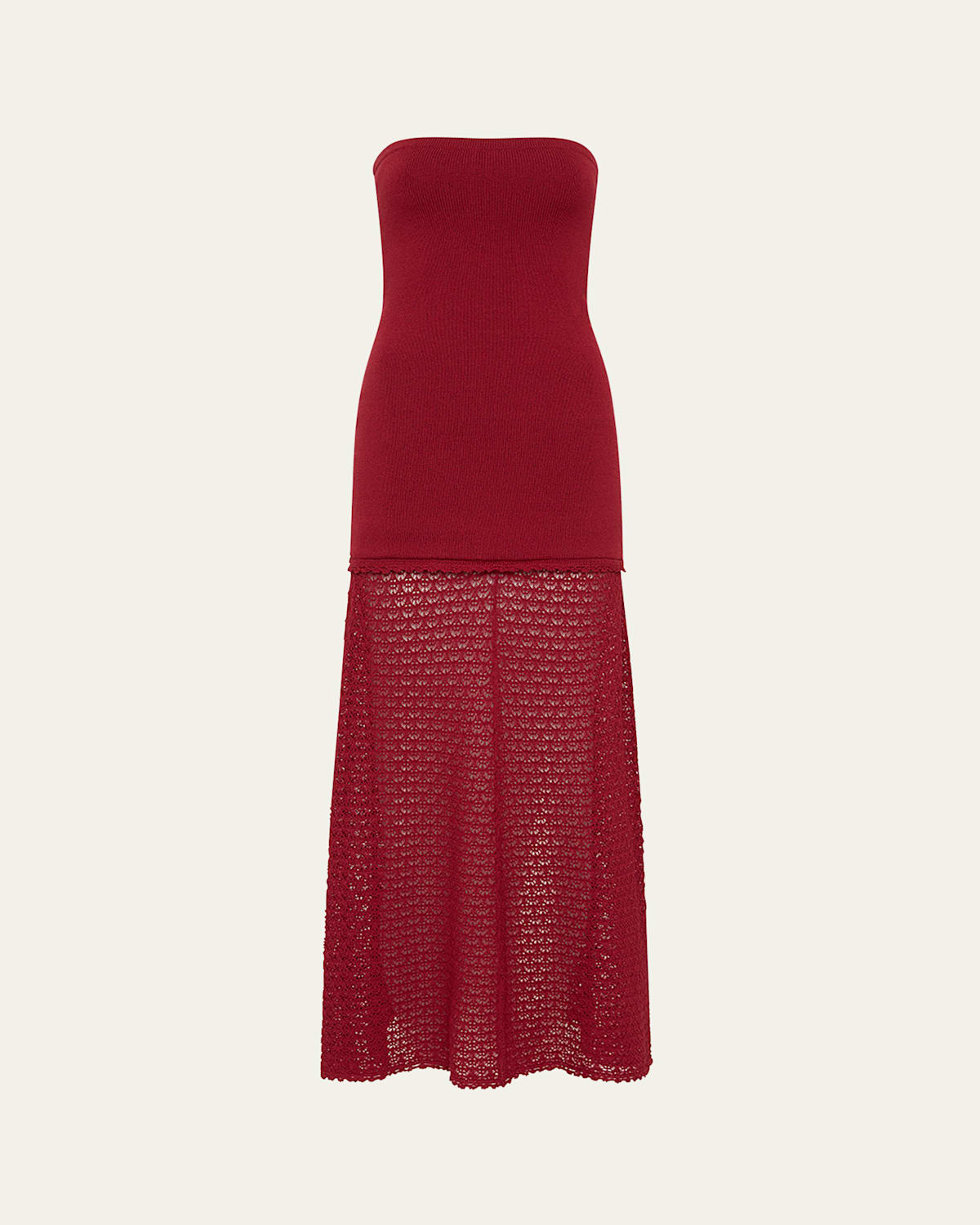 Shop Posse Romy Strapless Knit Maxi Dress In Chilli