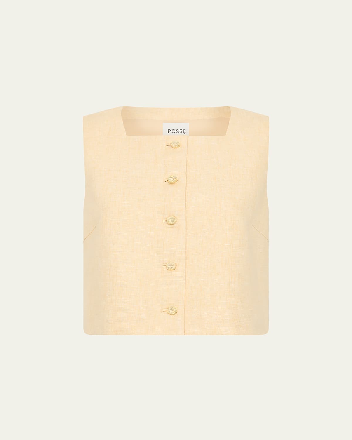 POSSE RIO LINEN CROPPED VEST 
