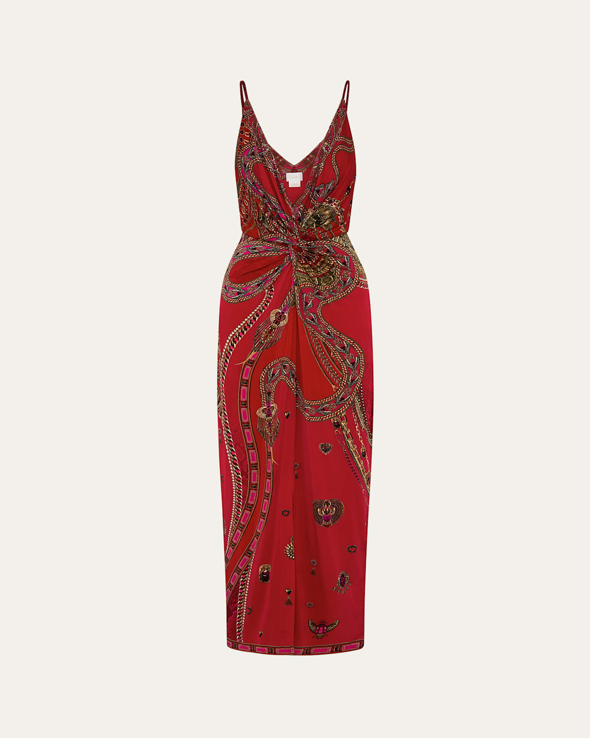 CAMILLA KISSED BY A COBRA STRAPPY TWIST-FRONT DRESS 