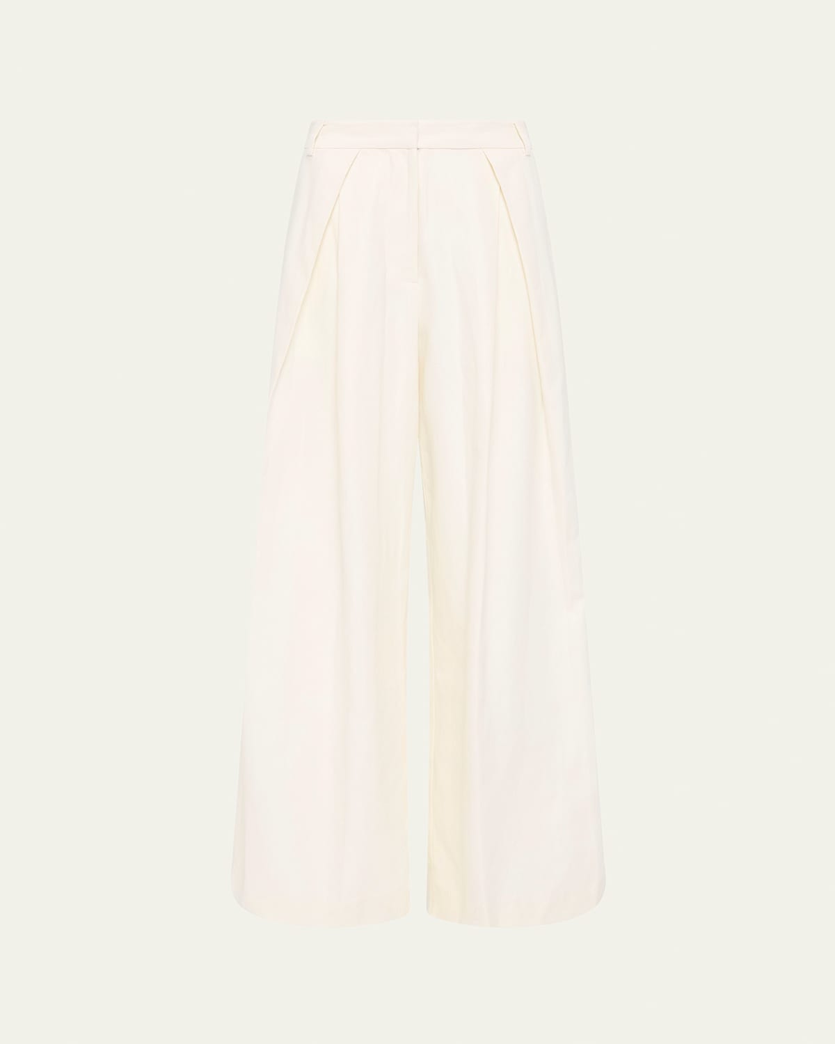 St Agni Minimal Linen-blend Trousers In Ivory