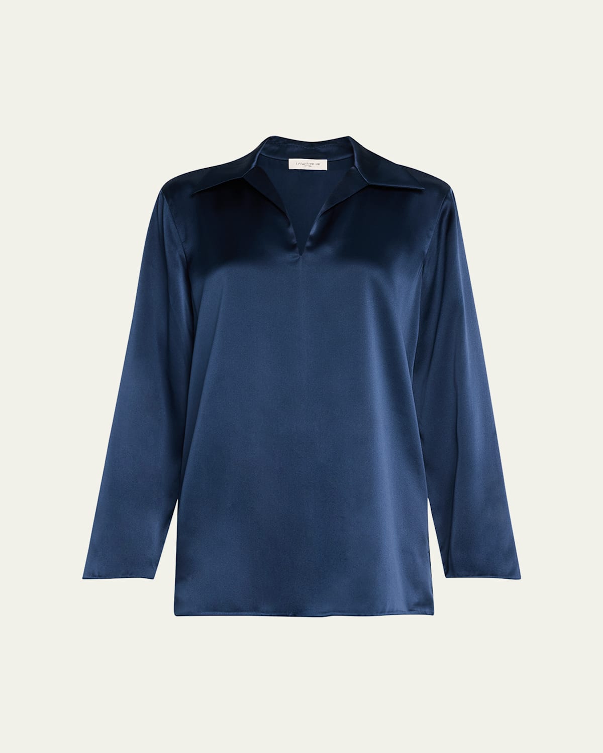 Split-Collar Silk Blouse