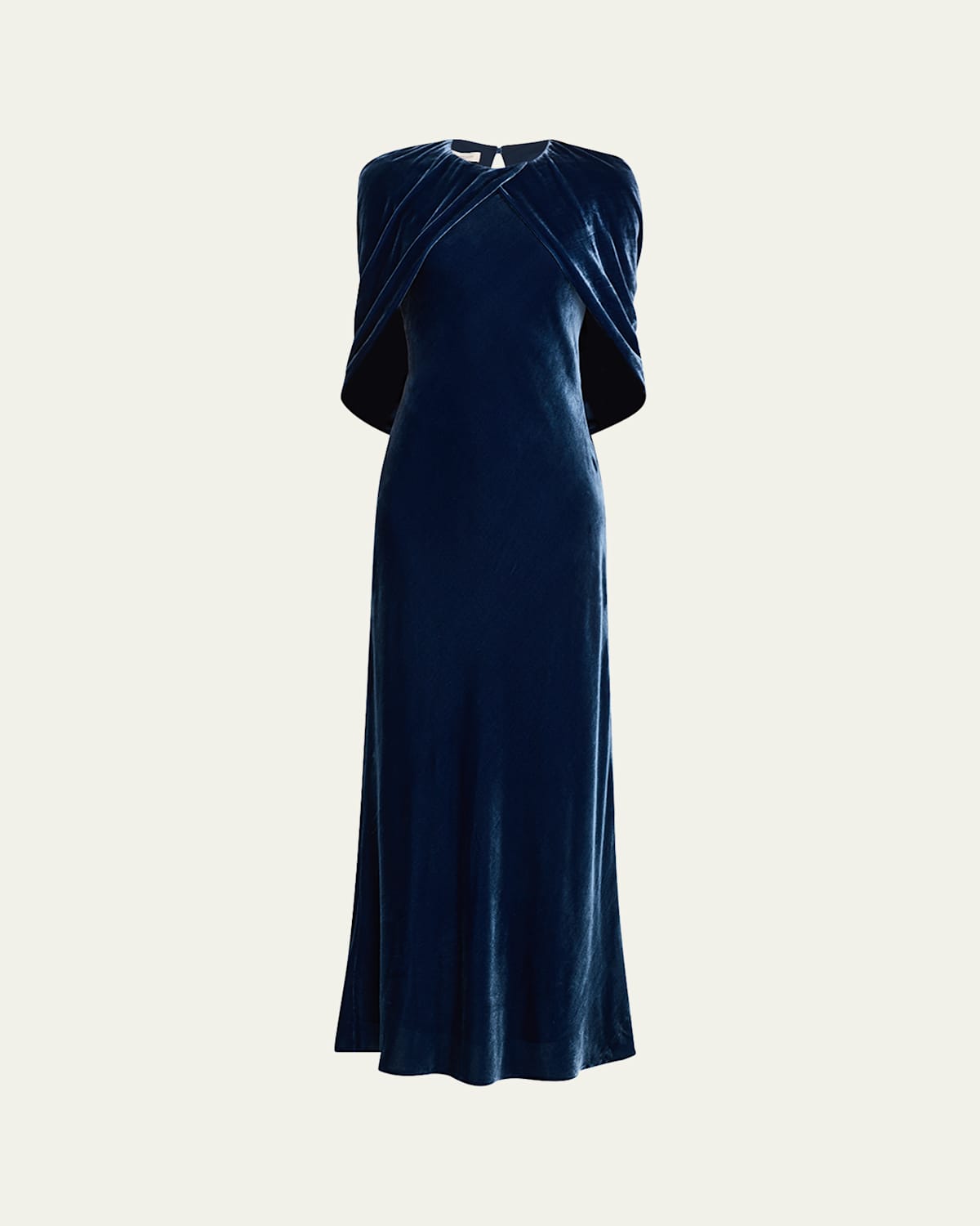 A-Line Velvet Shawl Gown