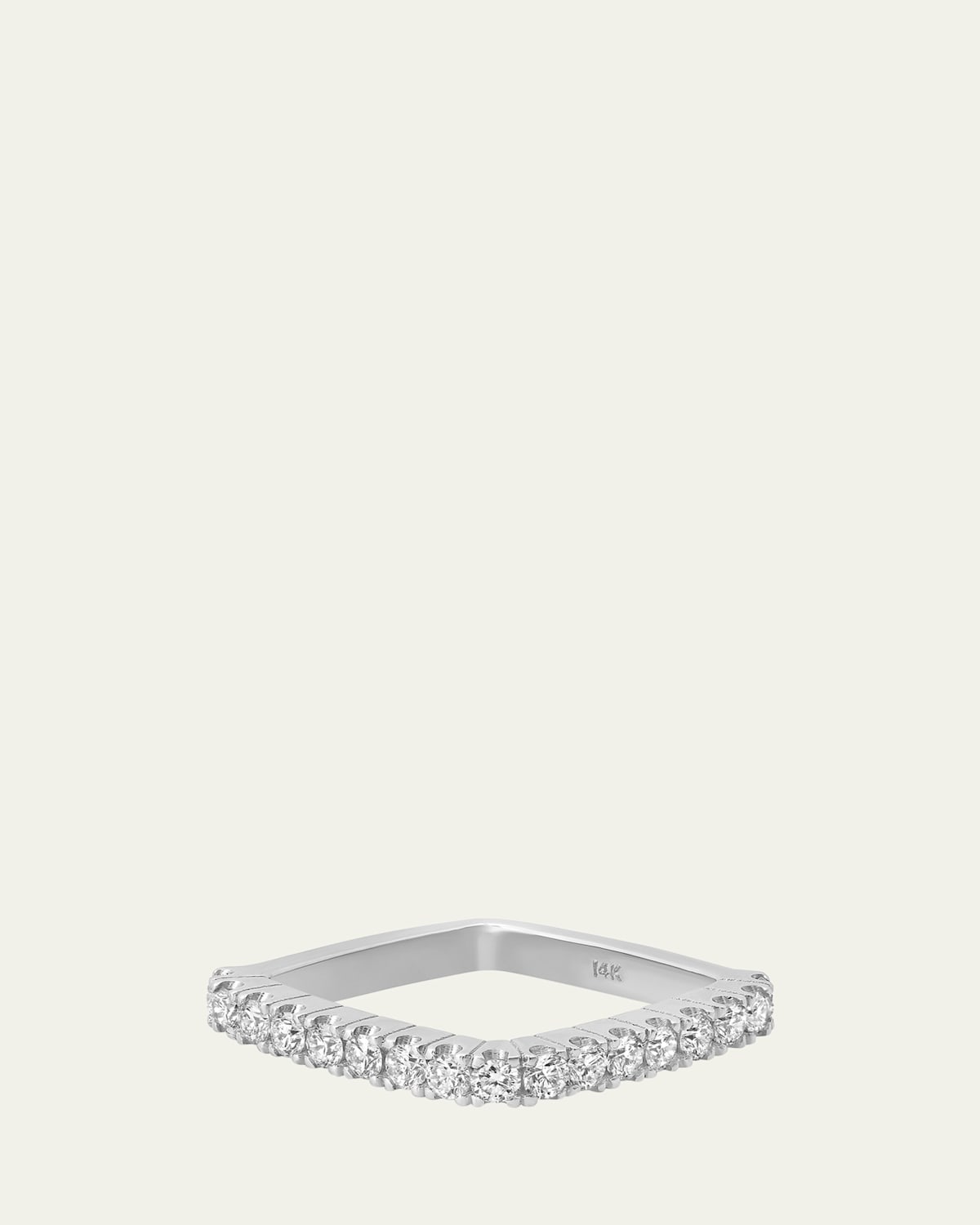 14K Gold Diamond Square Stacking Ring