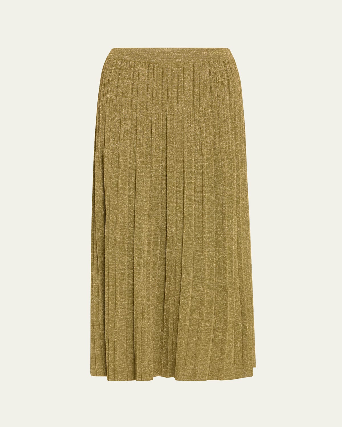 Zimmermann Wylie Rib Midi Skirt In Dusty Olivegold