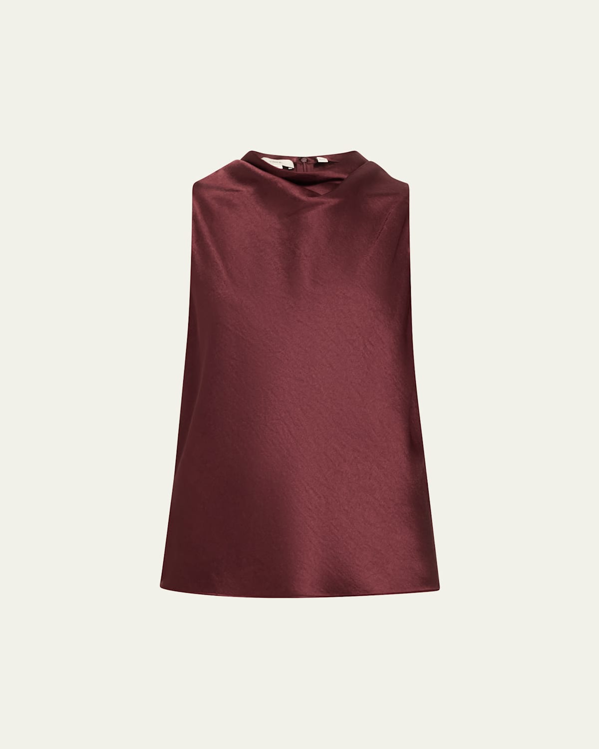 Vince Cowl-neck Bias Satin Top In Black Rose