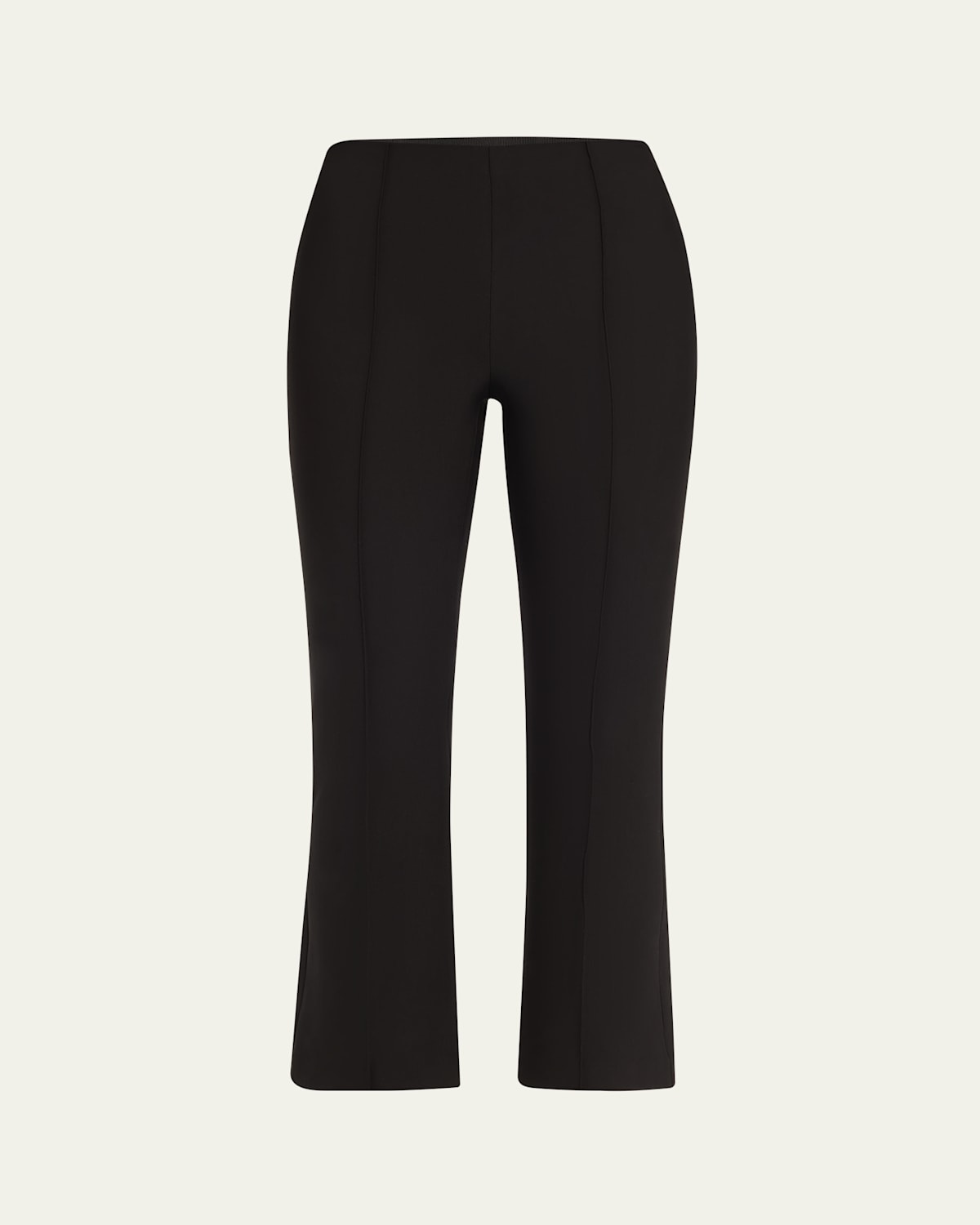 Vince Cropped Flare-leg Pintuck Pants In Black
