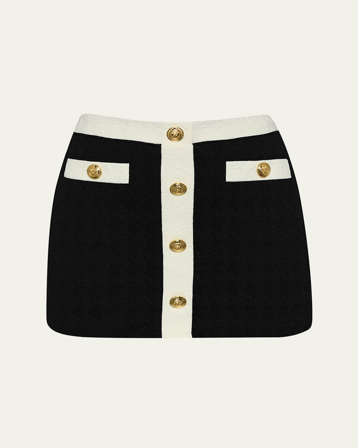 L Agence Coco Colorblock Chic Mini Skirt In Black