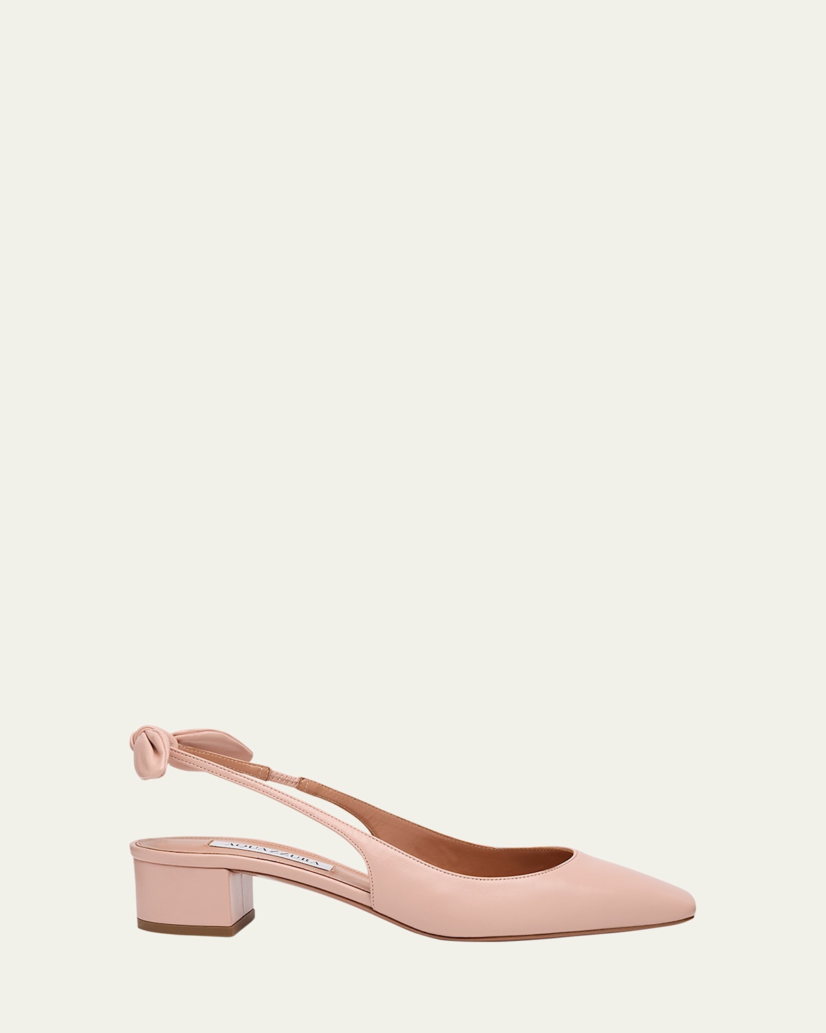 Aquazzura Leather Knotted Slingback Ballerina Pumps