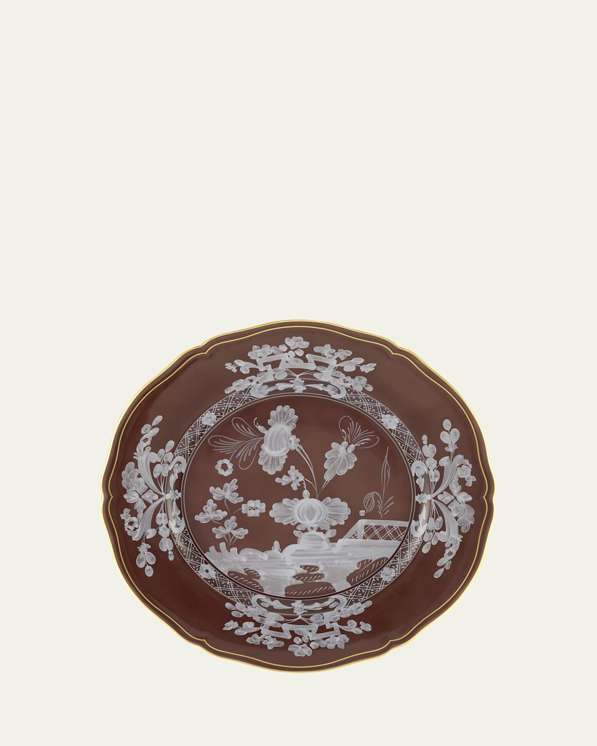 Ginori 1735 Oriente Italiano Castagna Charger Plate In Oi  Castagna