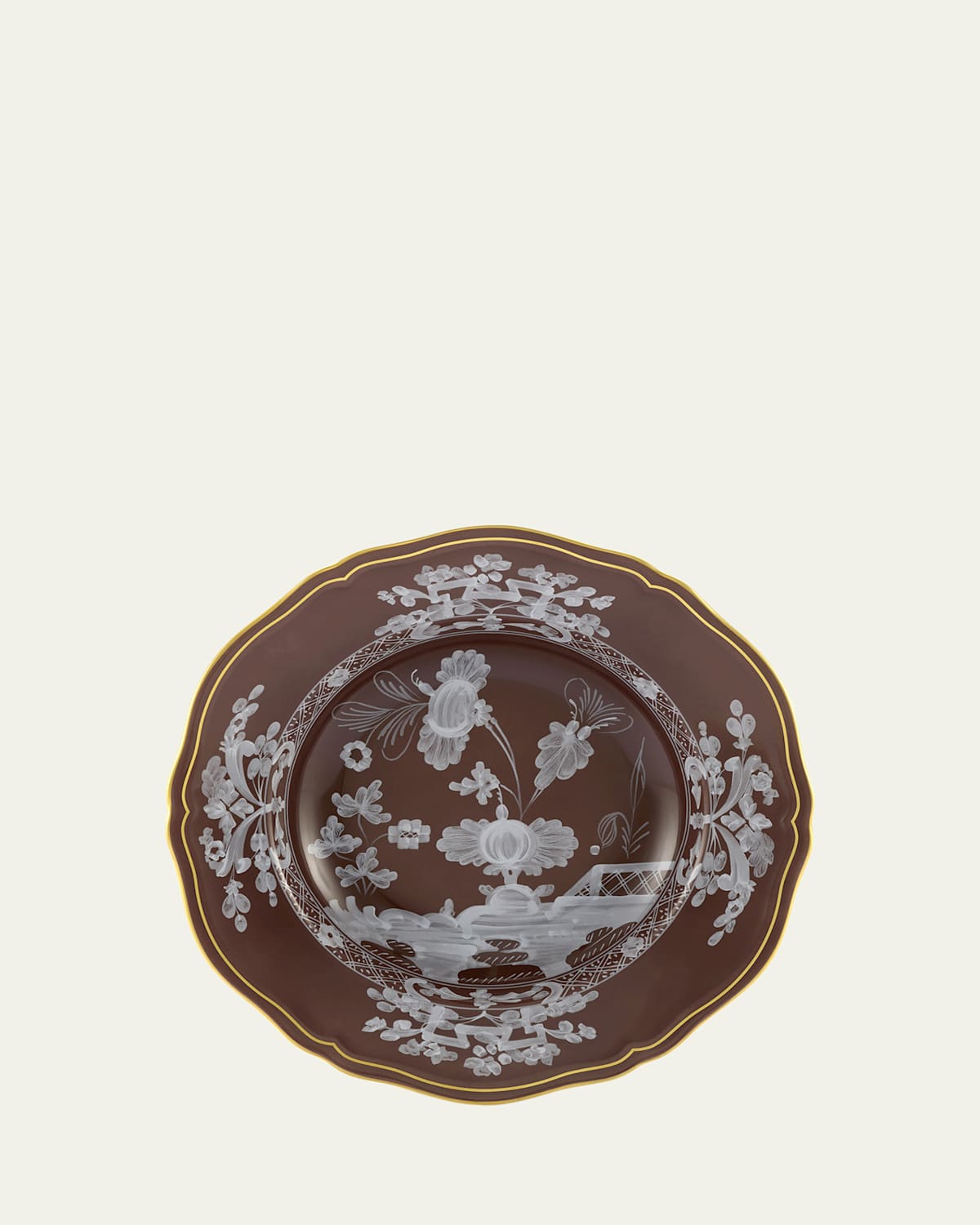 Ginori 1735 Oriente Italiano Castagna Charger Plate In Oi  Castagna