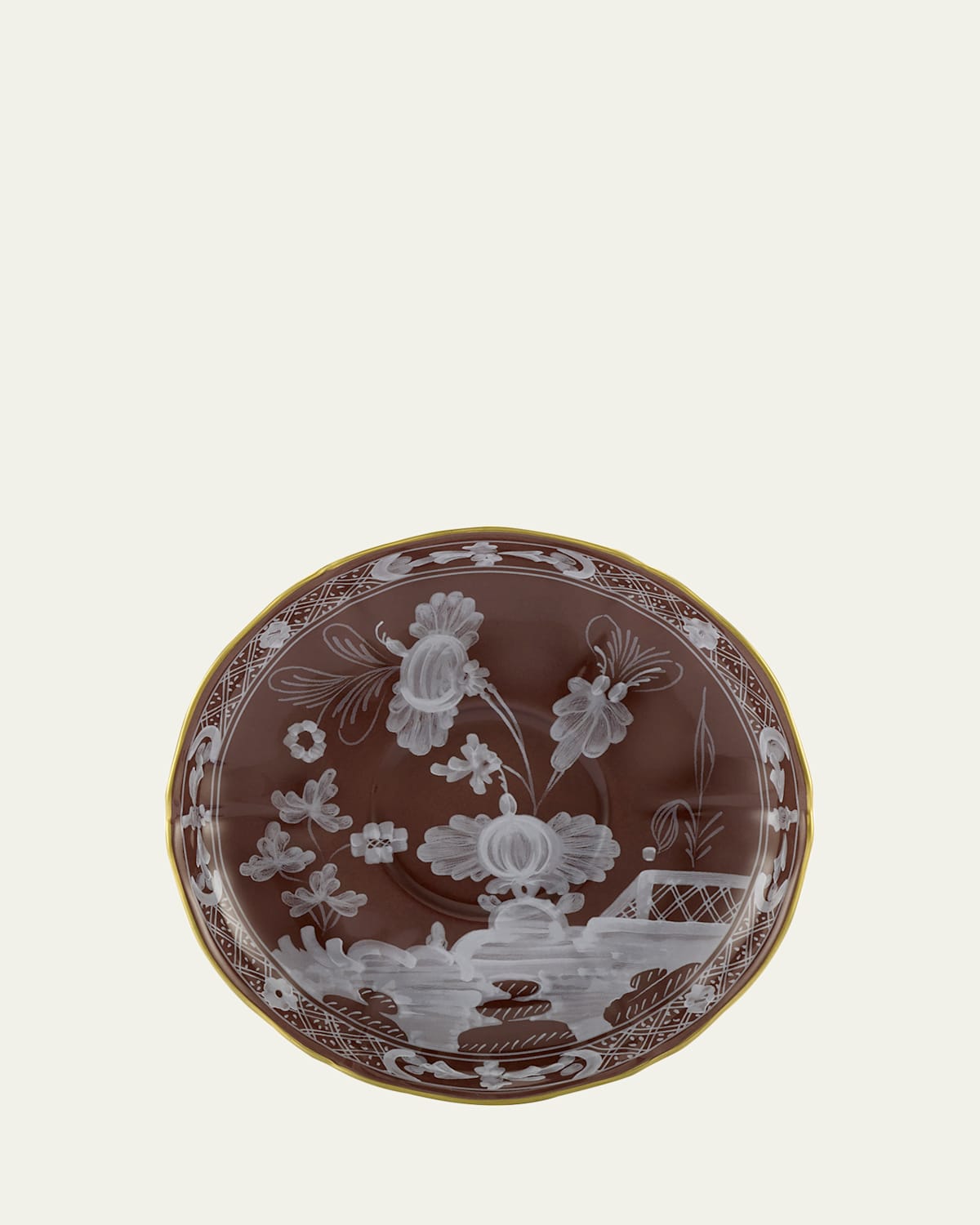 Ginori 1735 Oriente Italiano Castagna Tea Saucer In Oi  Castagna
