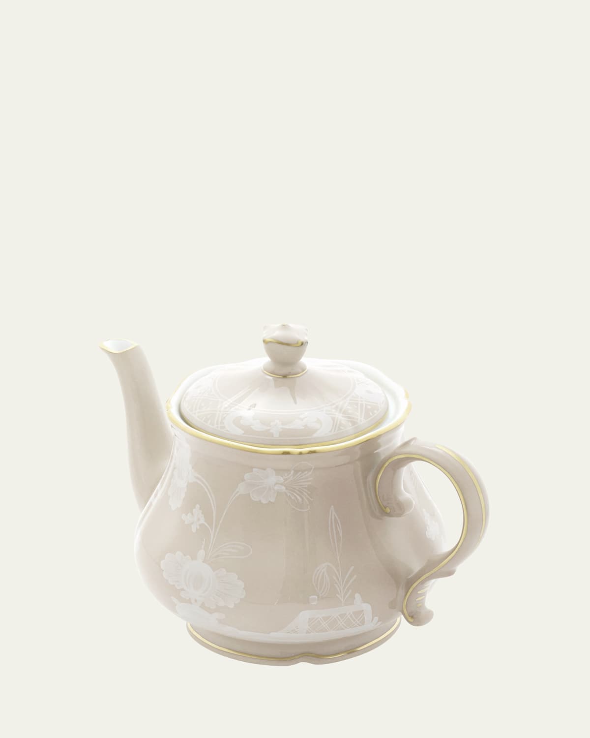 Ginori 1735 Oriente Italiano Meringa Teapot For 6, 24 Oz. In Oi Meringa