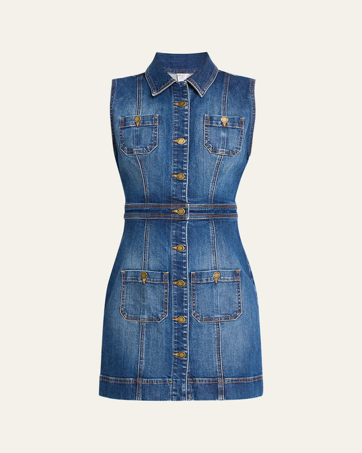 Ramy Brook Katalina Sleeveless Denim Mini Dress In Medium Wash