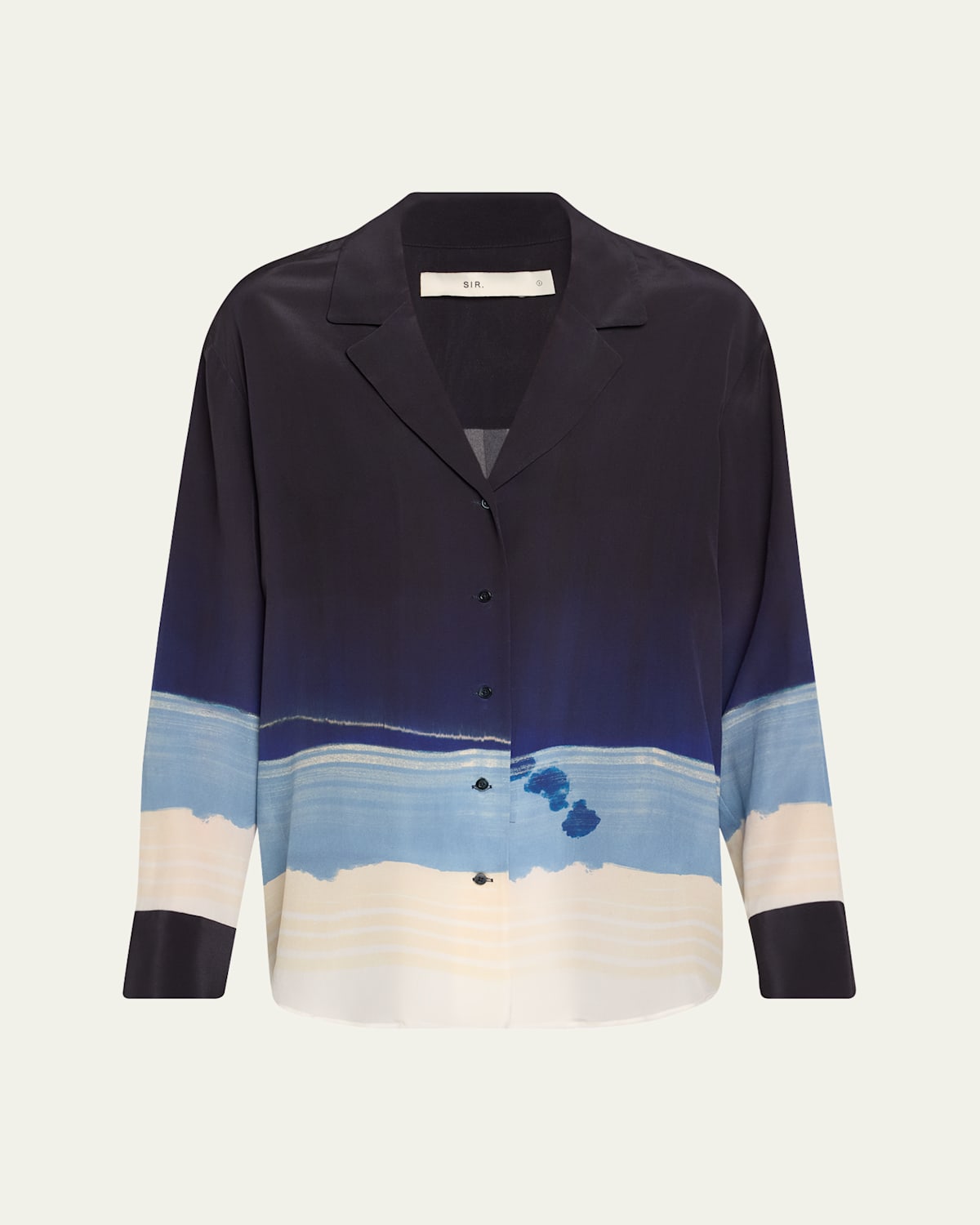SIR SHORELINE STRIPE MARINER SILK SHIRT 