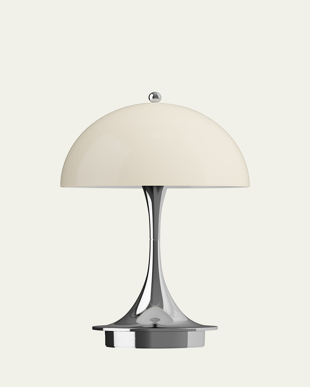 Louis Poulsen Panthella Portable Metal Table Lamp, 10" In Chrome Beige
