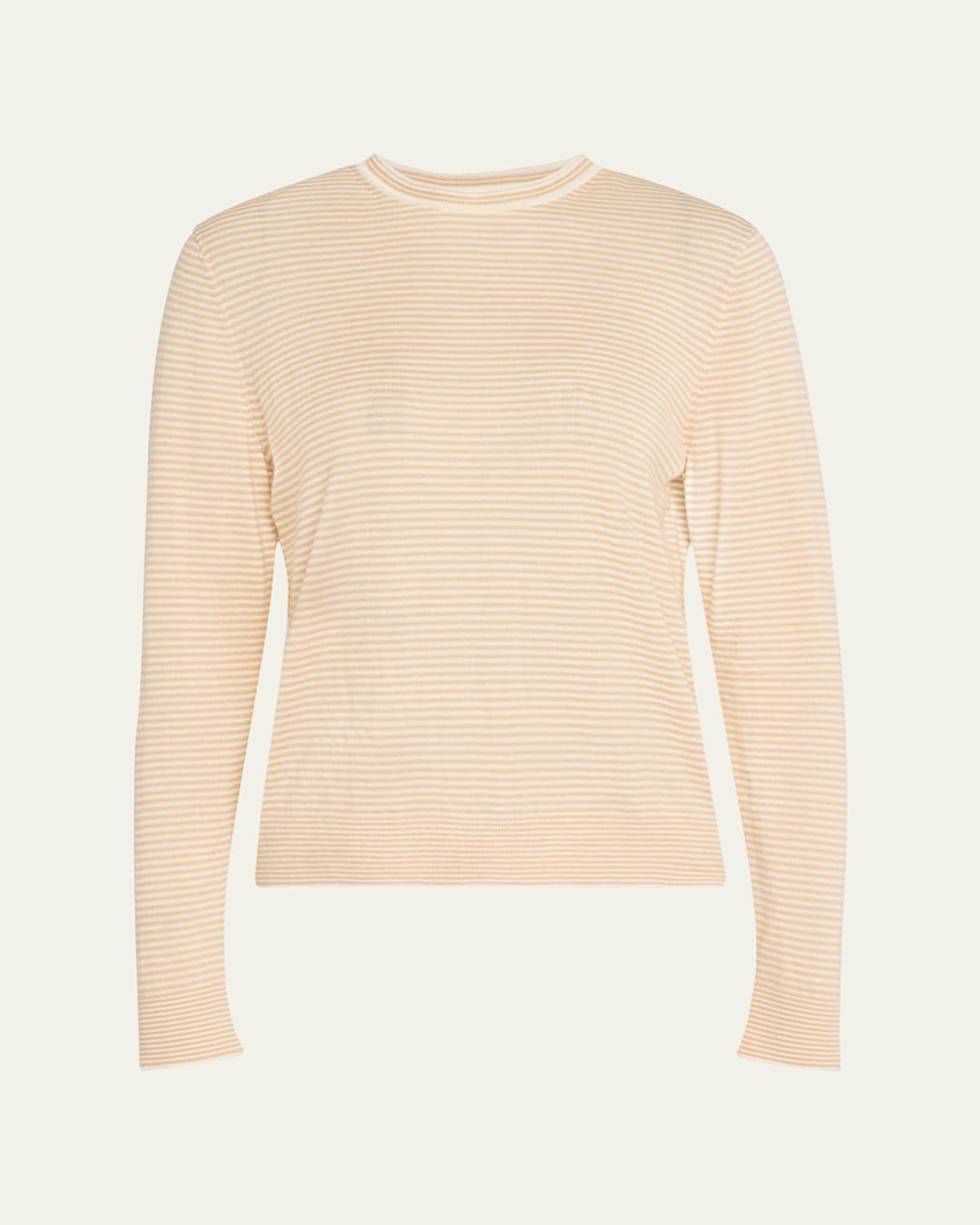 Lafayette 148 Striped Crewneck Cashmere Sweater In Dune Multi
