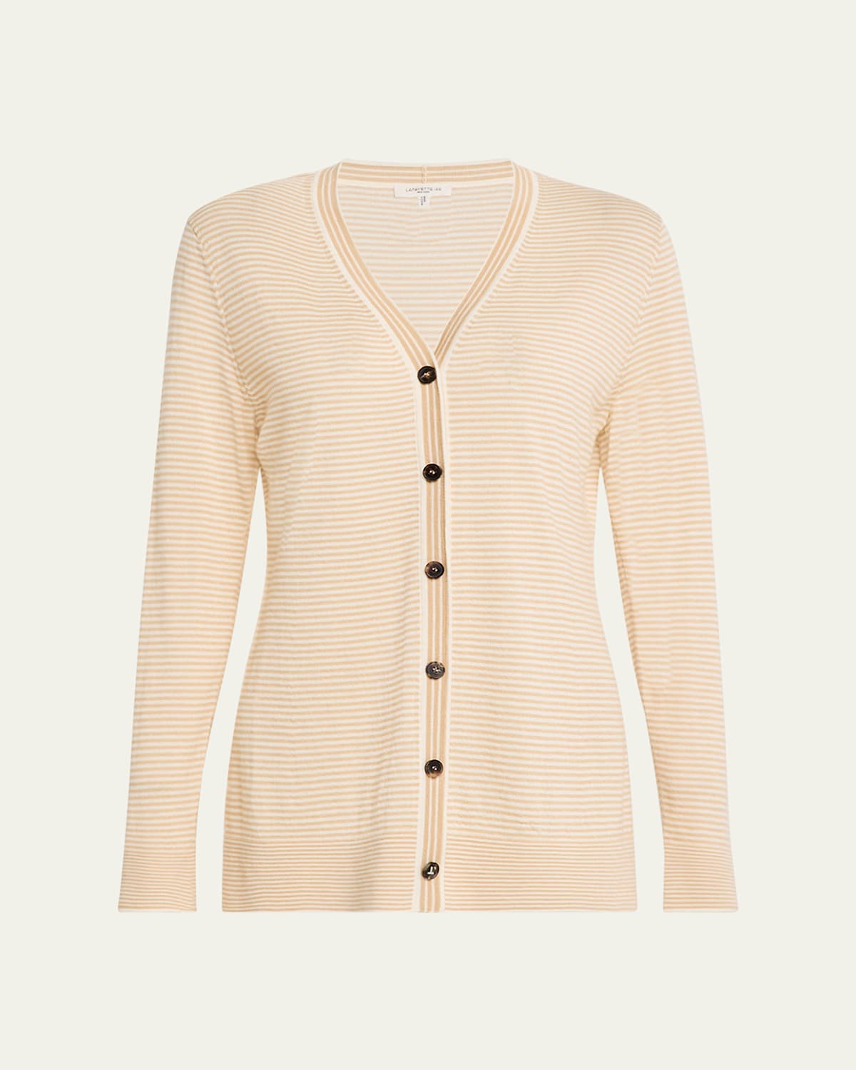 Striped Button-Down Cashmere Cardigan