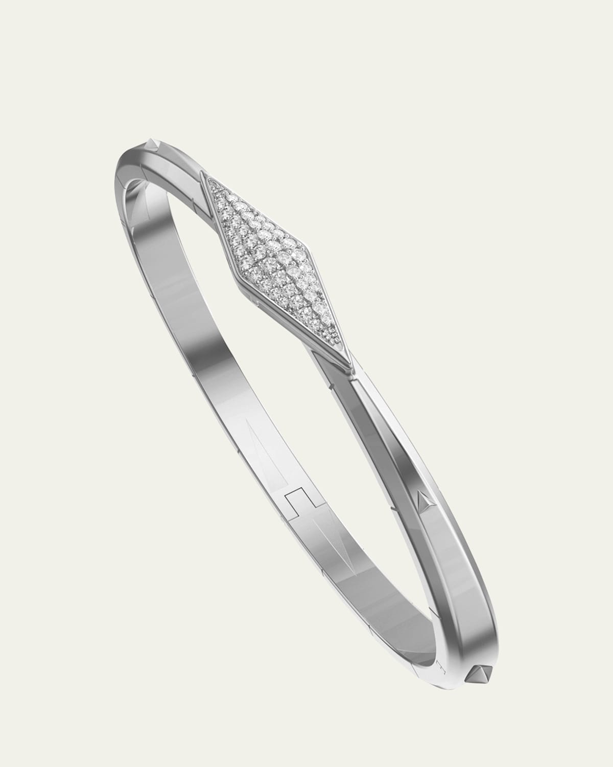 Points North Sterling Silver Cuff With Pave Sapphire Clasp, Small