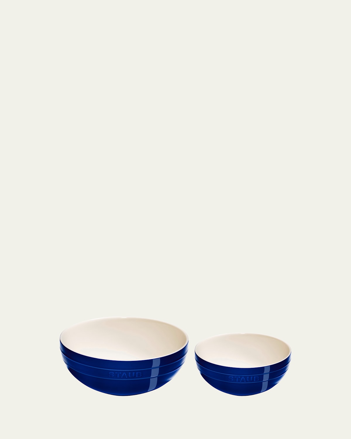 Shop Staub Ceramic 2-piece Nested Mixing Bowl Set In Dark Blue