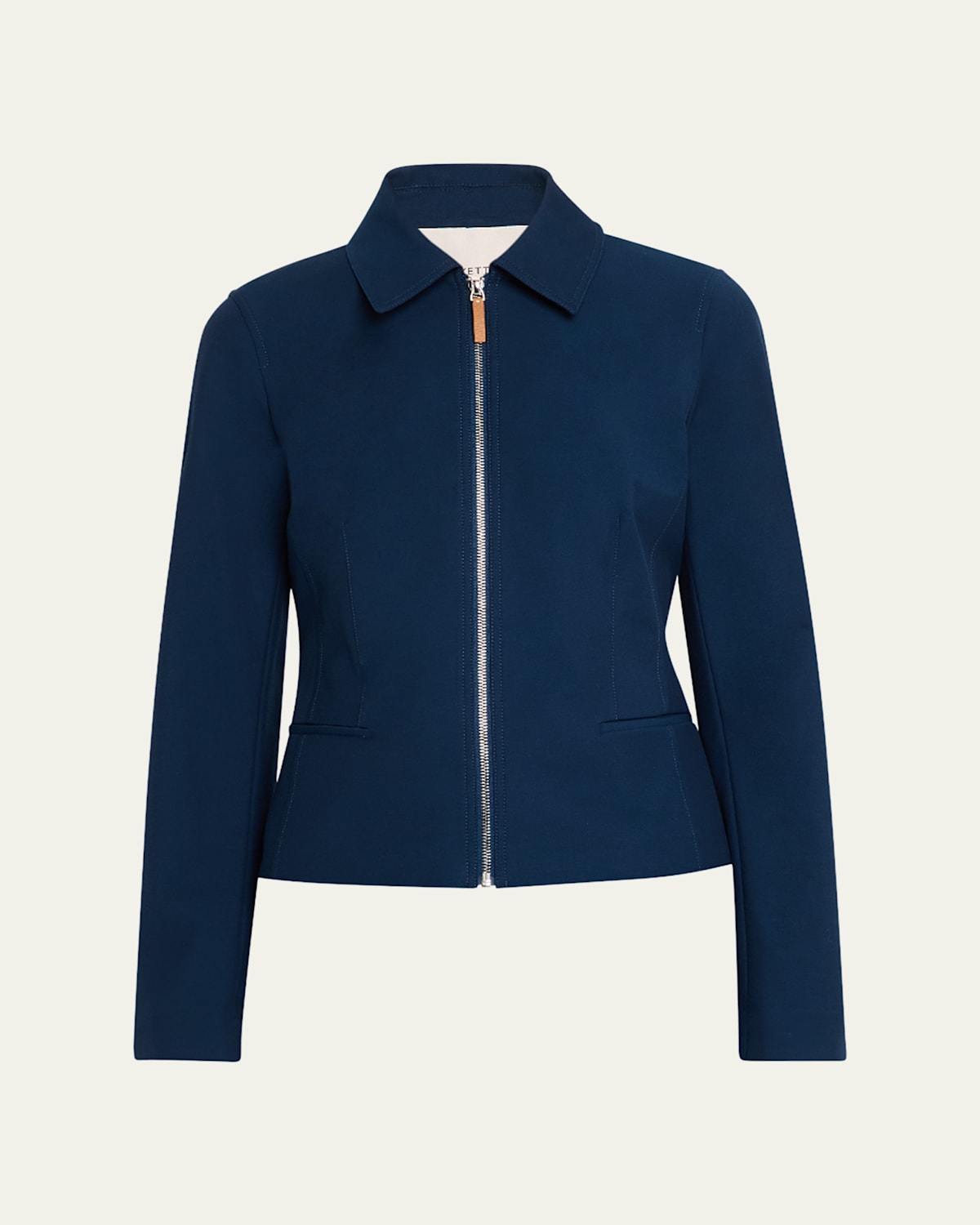 Lafayette 148 Plus-size Techno Stretch Twill Zip Tailored Jacket In Lido Blue