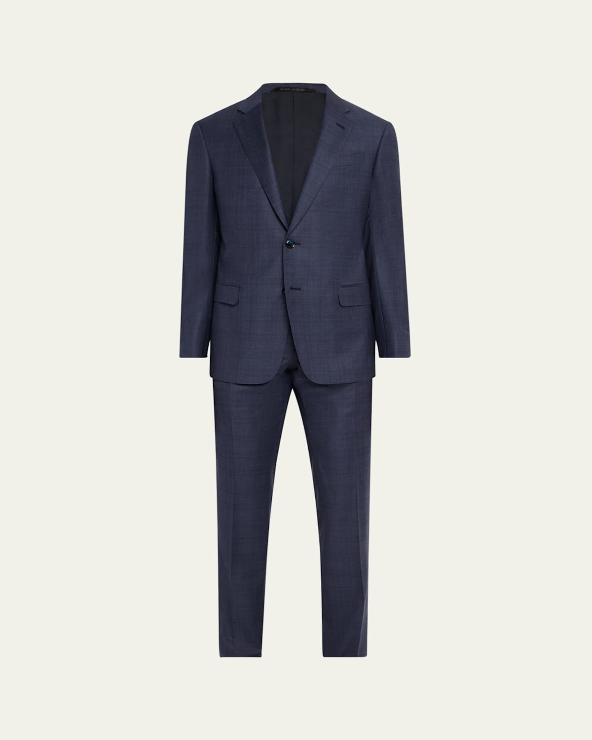 Giorgio Armani Men's Plaid Wool Suit In Solid Dark Blue