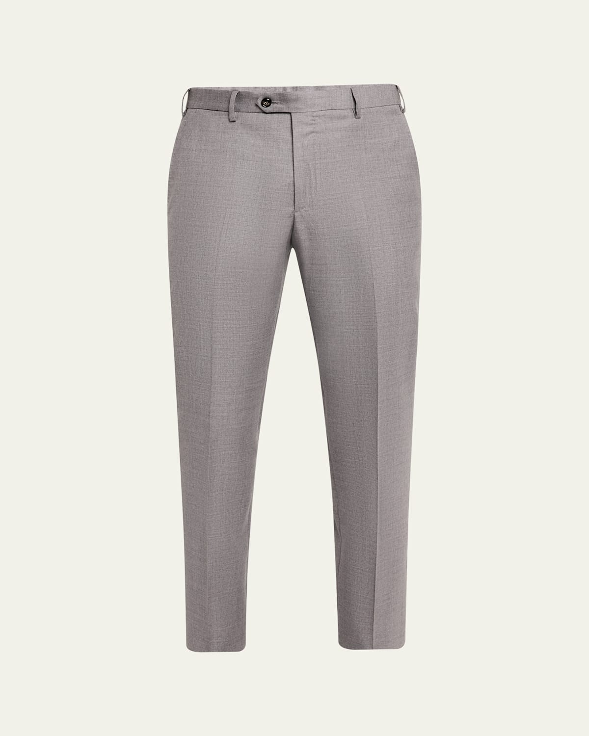 Men's Wool Flat-Front Trousers