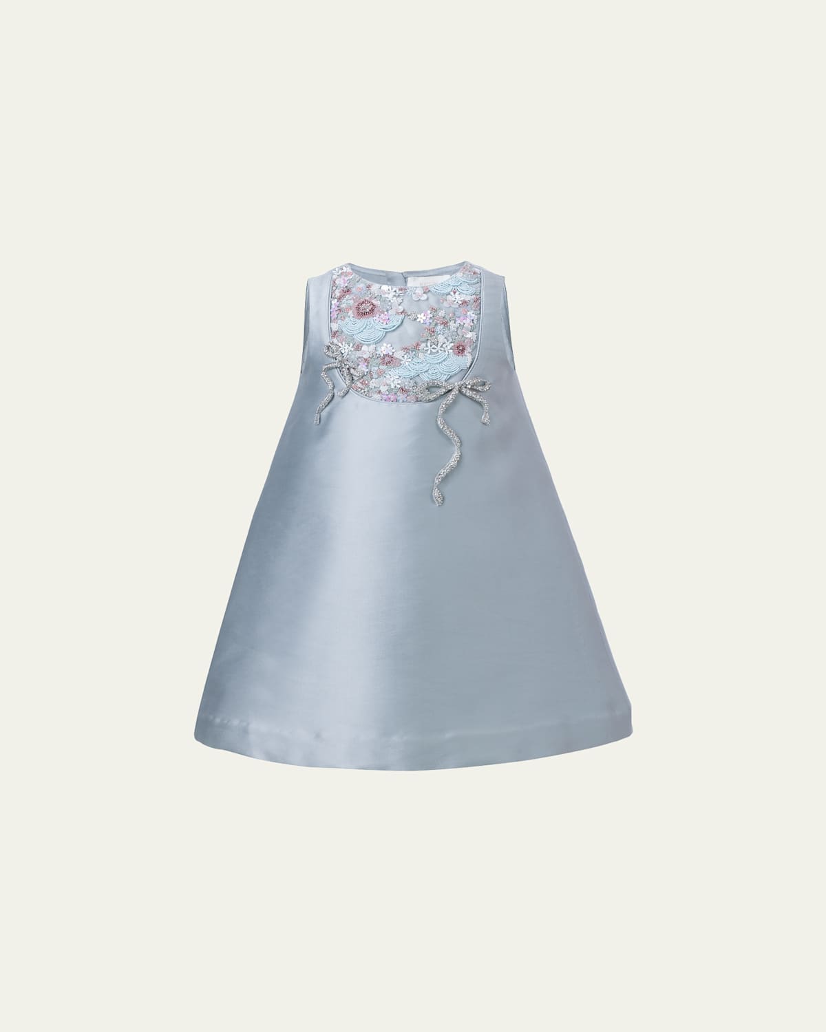 Maison Ava Girl's Seraphine Embellished Crystal Bow Mini Dress In Blue