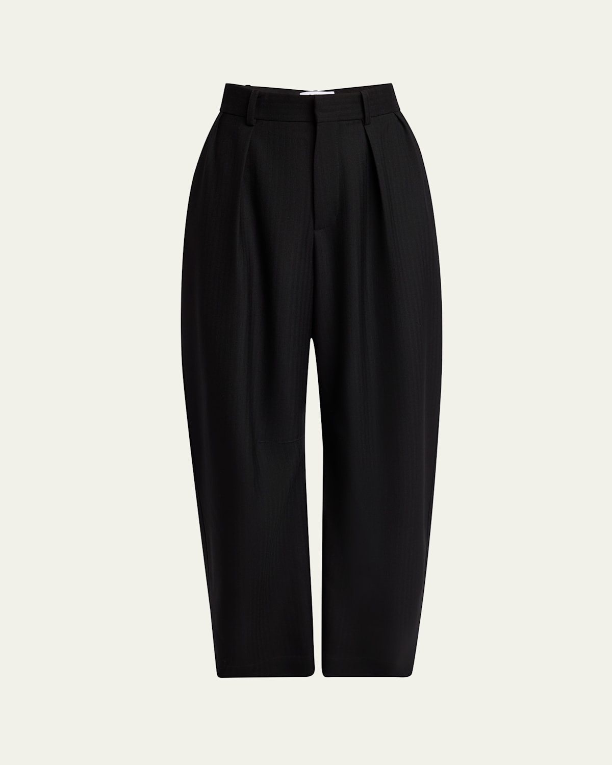 LOEWE BARREL LEG PLEATED WOOL TROUSERS 
