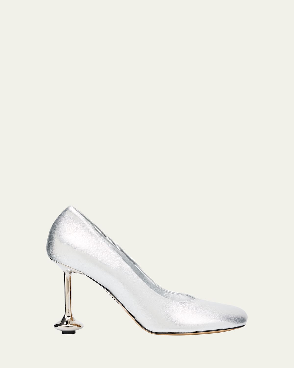 Loewe Toy Metallic Leather Stiletto Pumps In Silver
