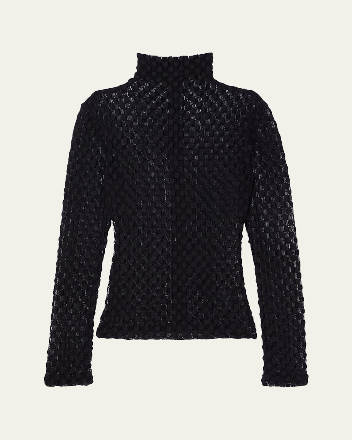 ROHE GEOMETRIC LACE TURTLENECK TOP 